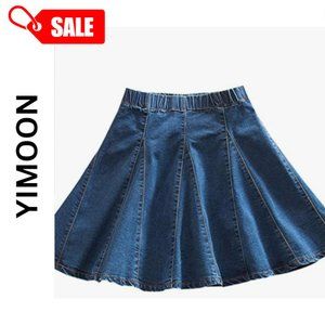 SKIRT - Korean Flared Denim A-line Skort High Waist